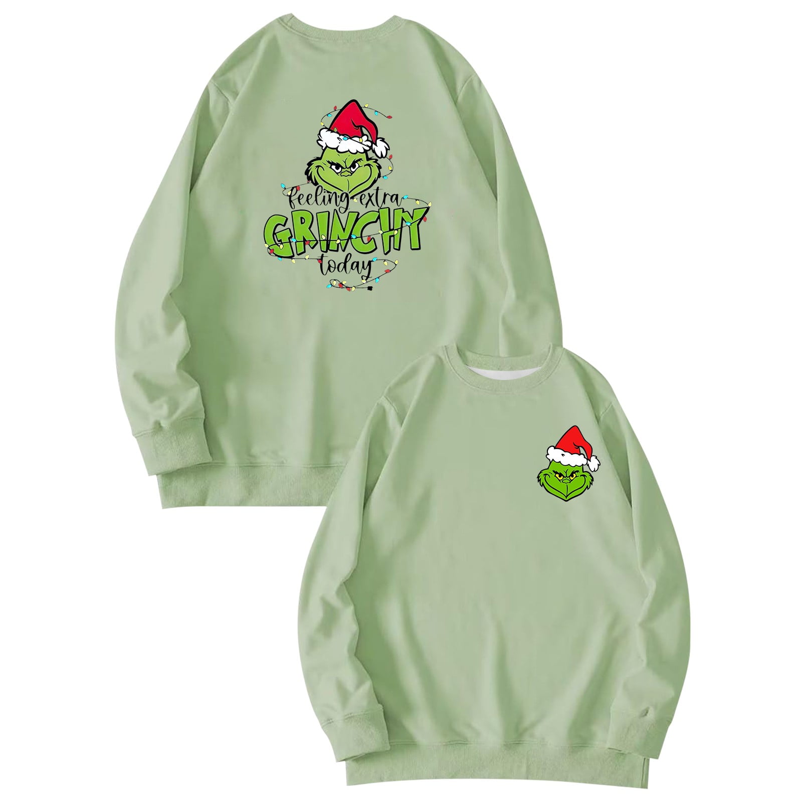 Gomind Women's Grinch Printed Crewneck Sweatshirts Grinch Christmas