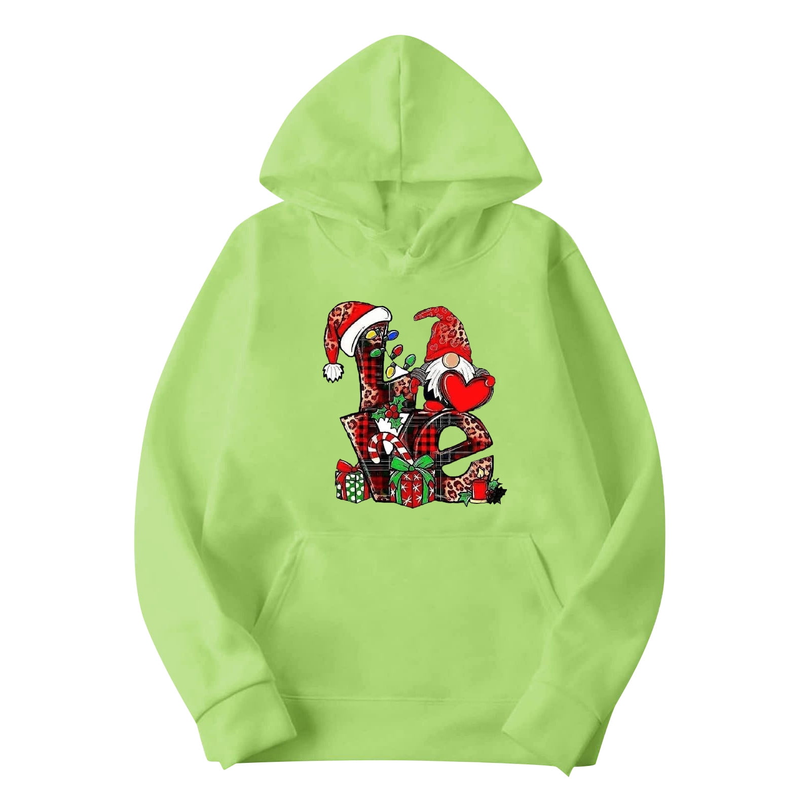 Gomind Womens Grinch Sweatshirt Long Sleeve Hoodie Cotton Pullover Tops