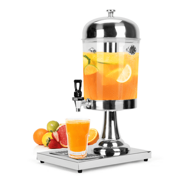 Gomok 2.2 Gallon Stainless Steel Beverage Dispenser with Stand, Ice Core, and Drip Tray – Perfect for Parties & Daily Use