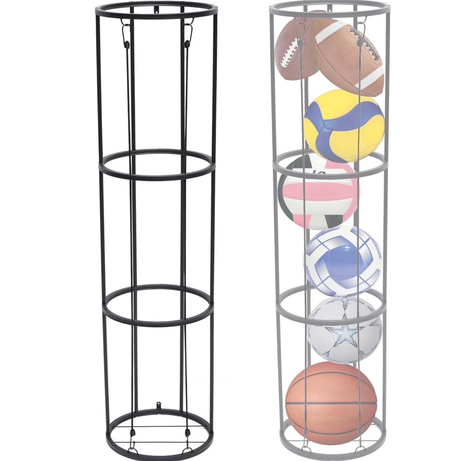 Volleyball Rack Gomok 3 Tier Vertical Ball Storage Rack, Ball Storage Garage for ...