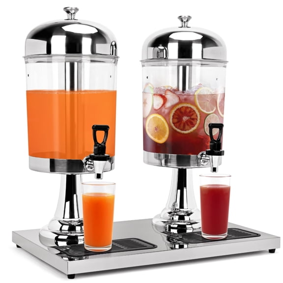 Gomok 4.4 Gallon Beverage Dispenser with Stand Stainless Steel Juice Dispenser with Ice Core and Spigot Punch Dispenser