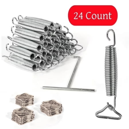 Gomok Trampoline Springs, 24 Pcs Heavy-Duty Galvanized Steel Replacement Trampoline Springs, 5.5''