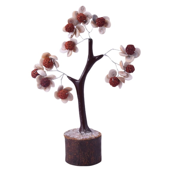 Gomti Chakra Tree with Rudraksha Beads for Good Health, Wealth & Prosperity, Home, Office, Dcor(KI_111)