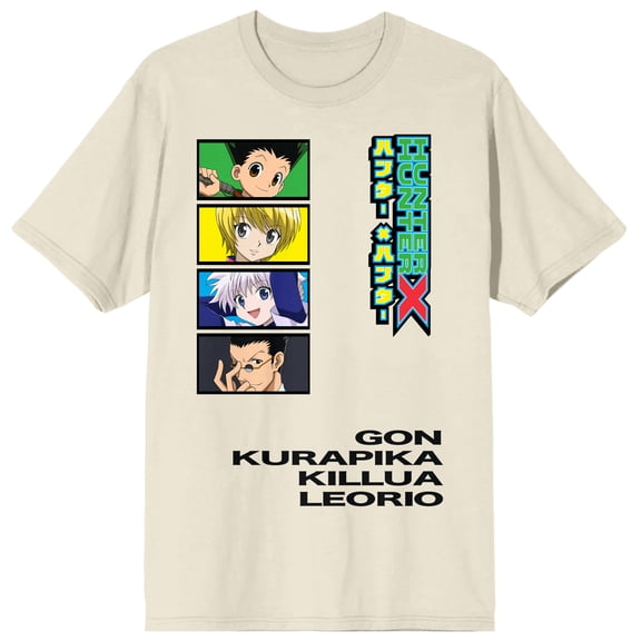 Gon, Kurapika, Killua, Hisoka Logo Men's Tee in Natural-M