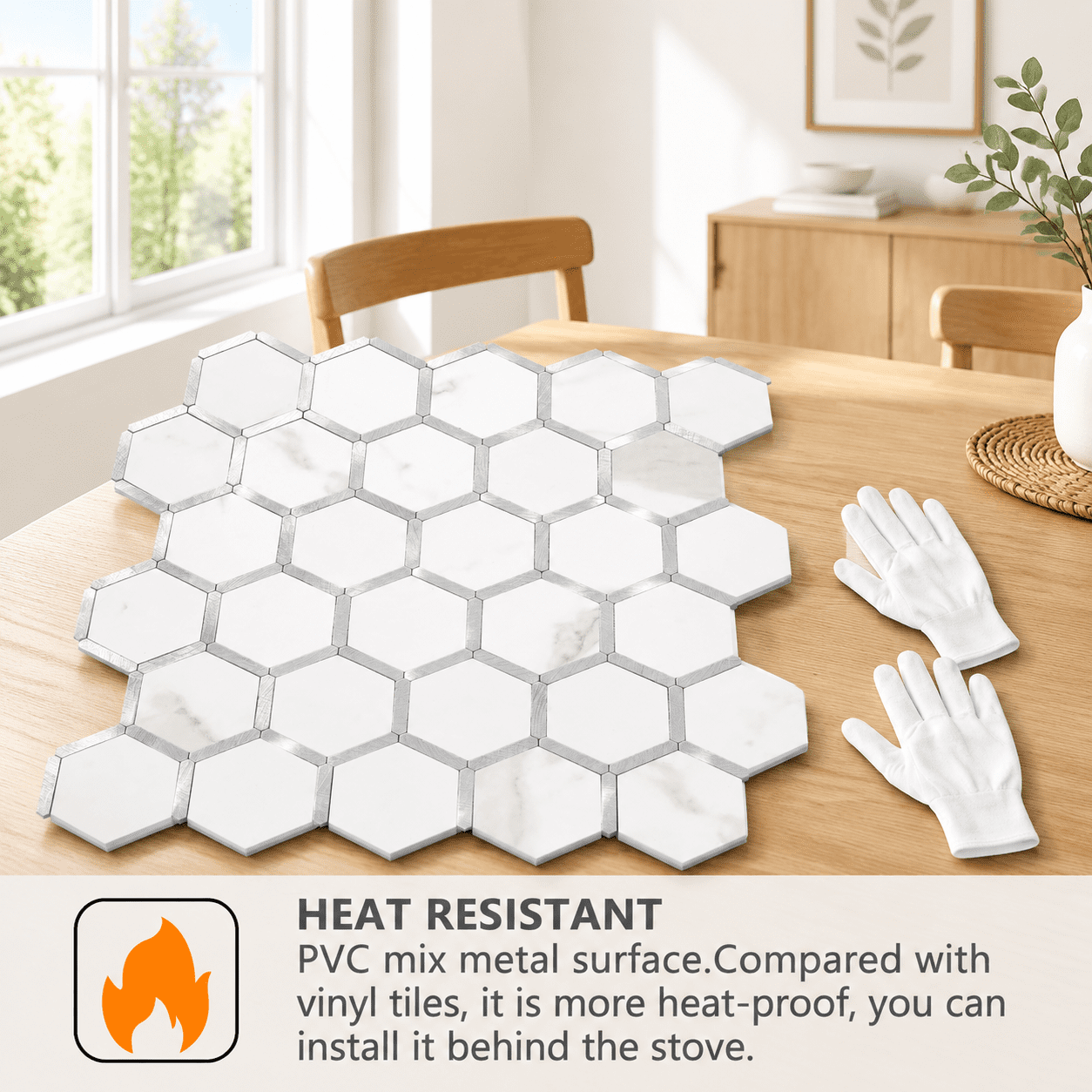 Gon Peel And Sticksplash Tile On For Kitchen Bathroom White Marble Look ...