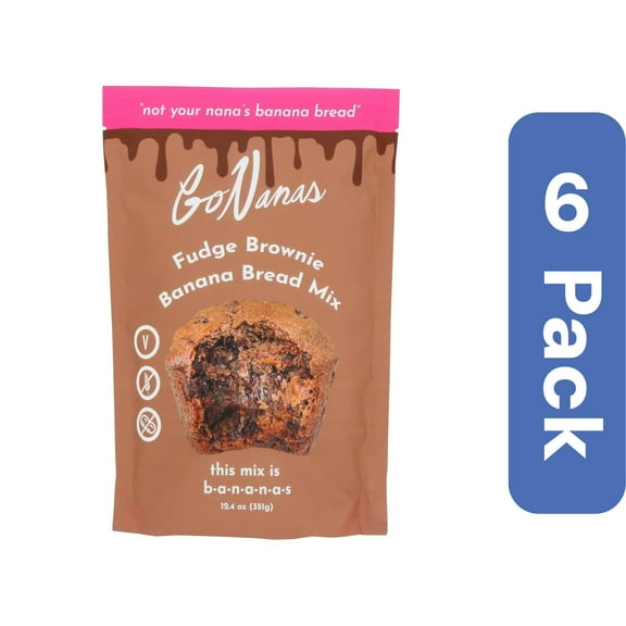 Gonanas Fudge Brownie Banana Bread Mix 12.4 oz (Pack of 6)