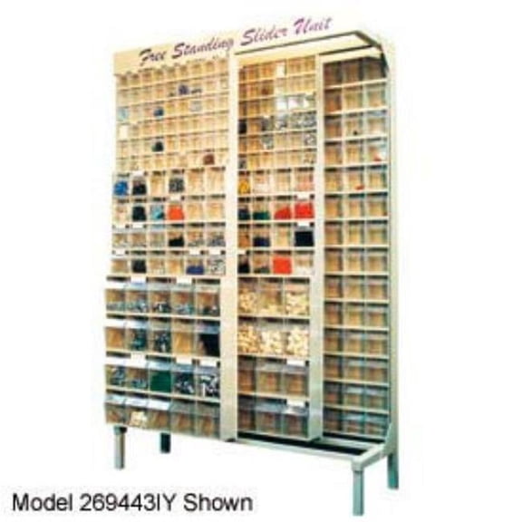 Gondola QS-305-36 Free Standing Slider System with 36 Bins, White