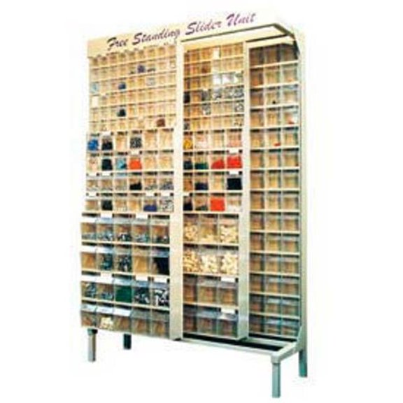 Gondola QS-309-80 Free Standing Slider System with 80 Bins, Ivory