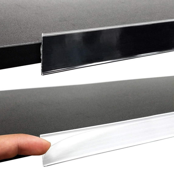 Gondola & Wood Shelf Stick on Ticket Channel, Data Label Strip UPC Holder White, 20 Pack