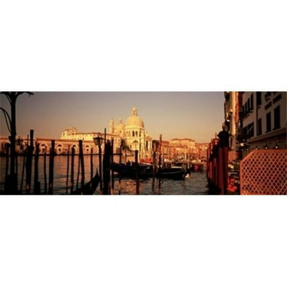 Gondolas In A Canal Venice Italy Poster Print by - 36 x 12