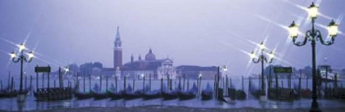 Gondolas San Giorgio Maggiore Venice Italy Canvas Art - Panoramic Images (18 x 6)