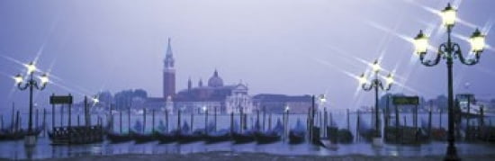 Gondolas San Giorgio Maggiore Venice Italy Canvas Art - Panoramic Images (36 x 12)