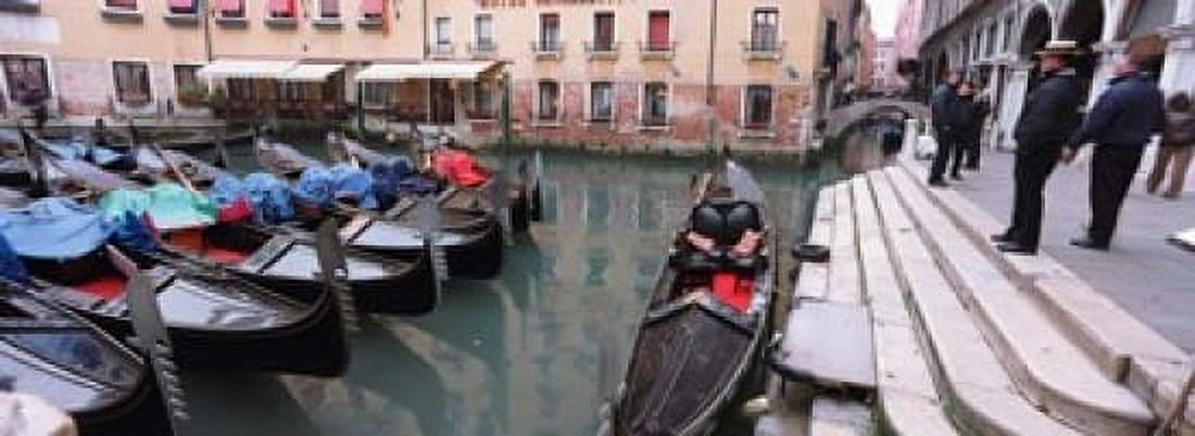 Gondolas in a canal Grand Canal Venice Italy Canvas Art - Panoramic Images (18 x 7)