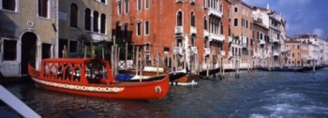 Gondolas in a canal Grand Canal Venice Veneto Italy Canvas Art - Panoramic Images (18 x 7)