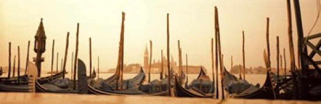 Gondolas moored at a harbor San Marco Giardinetti Venice Italy Canvas Art - Panoramic Images (18 x 6)