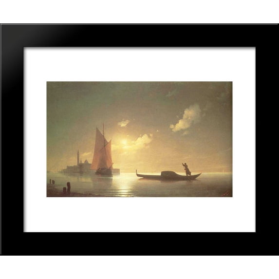 Gondolier at Sea by Night 20x24 Framed Art Print by Aivazovsky, Ivan
