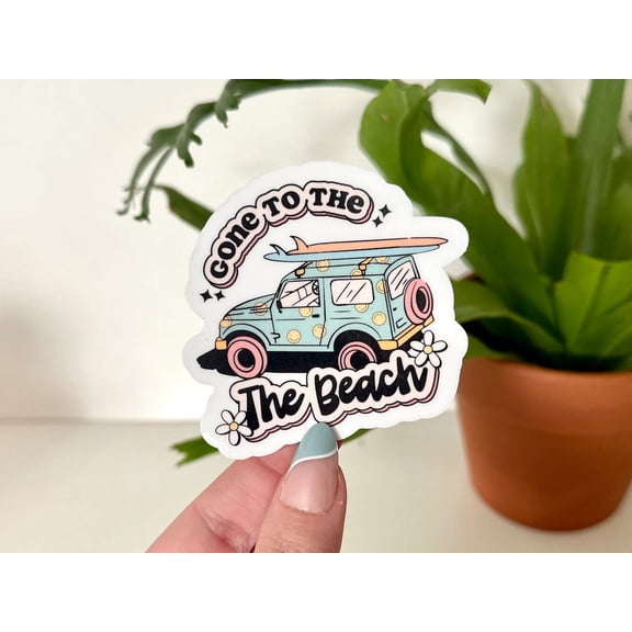 Gone Beach Surfer Beach Surfer Waterbottle Sticker