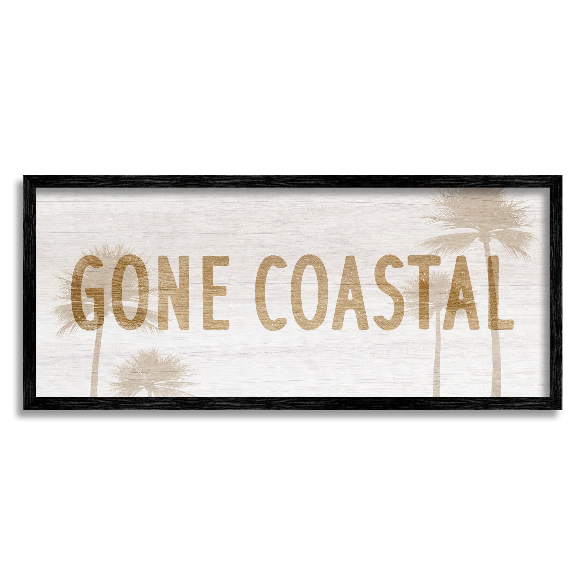 Gone Coastal Beach Pun Funny Tropical Palm Trees Coastal Graphic Art Framed Art Print Wall Art