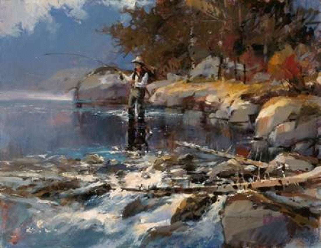 Gone Fishing Canvas Art - Brent Heighton (22 x 28)