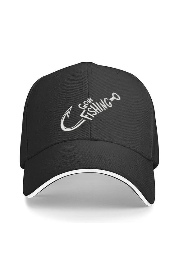 Gone Fishing Cap Print Baseball Cap Adjustable Strap for Running Workouts and Outdoor Activities All Seasons,Adult One Size Fits All