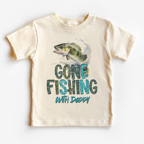 Gone Fishing With Daddy Toddler Shirt - Fishing Trip Children'S Clothing - Father Son - Bass Fishing - Boho Kids & Youth Shirts TODDLER SHORT SLEEVE TEE BELLA CANVAS 3001T