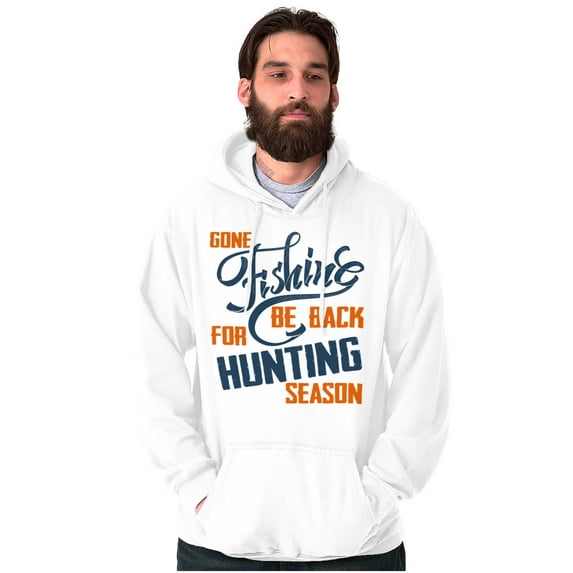 Gone Fishing Hunting Season Funny Dad Men's Big & Tall Graphic Hoodie Brisco Brands 2X