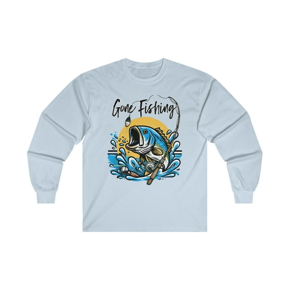Gone Fishing Long Sleeve Shirt for Anglers, Fisherman Graphic Tee