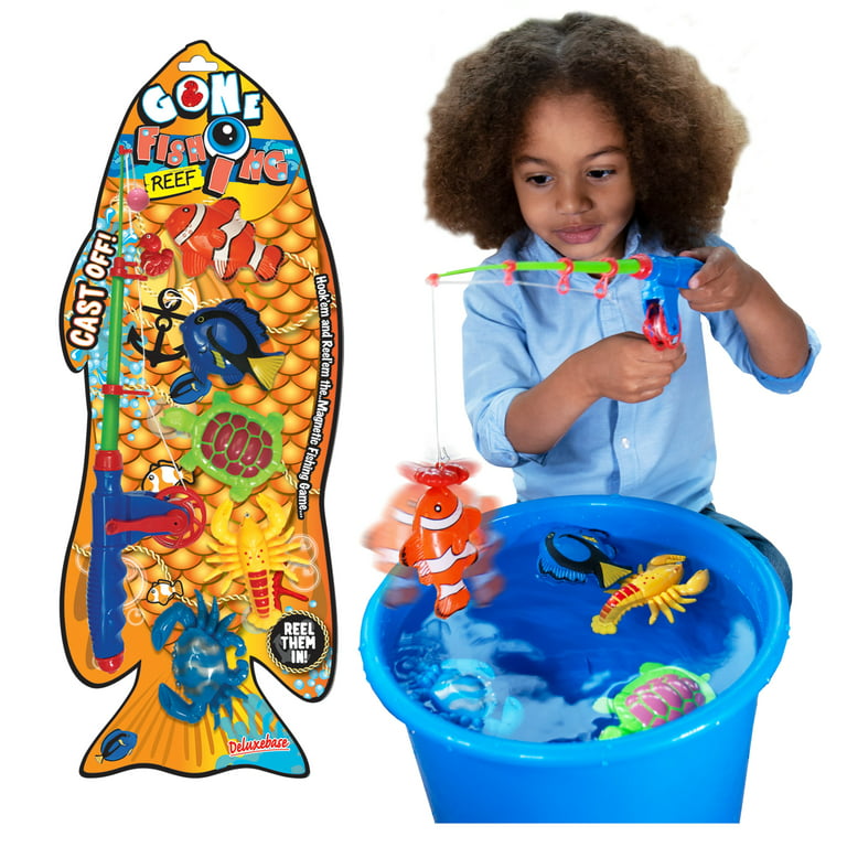 Gone Fishing - Reef from Deluxebase. Novelty Fishing Game Bath Toys.  Traditional Hook-a-Fish Style Carnival Games for Kids. Educational Toys and  Kids