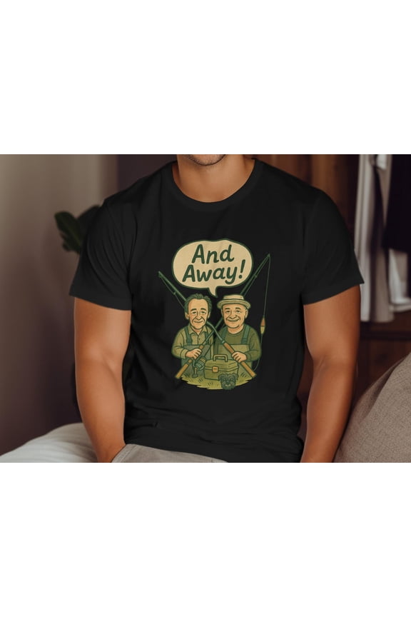 Gone Fishing T-Shirt: Mortimer Whitehouse Inspired Black Tee, Unisex T-Shirt