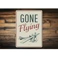 thumbnail image 1 of Gone Flying Aviation Novelty Sign, Metal Wall Decor - 10x14 inches, 1 of 4