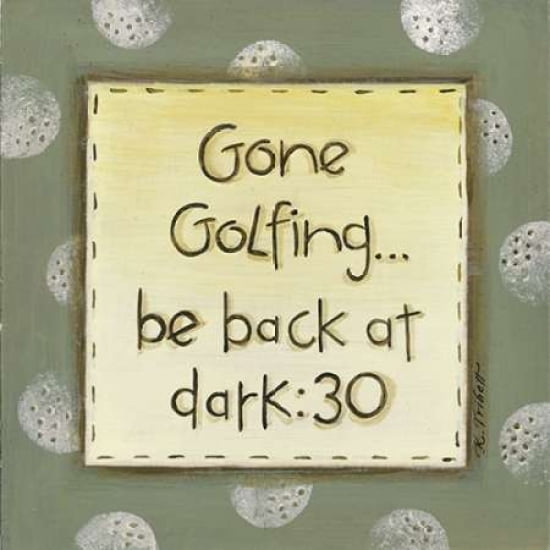 Gone Golfing Canvas Art - Karen Tribbet (24 x 24)
