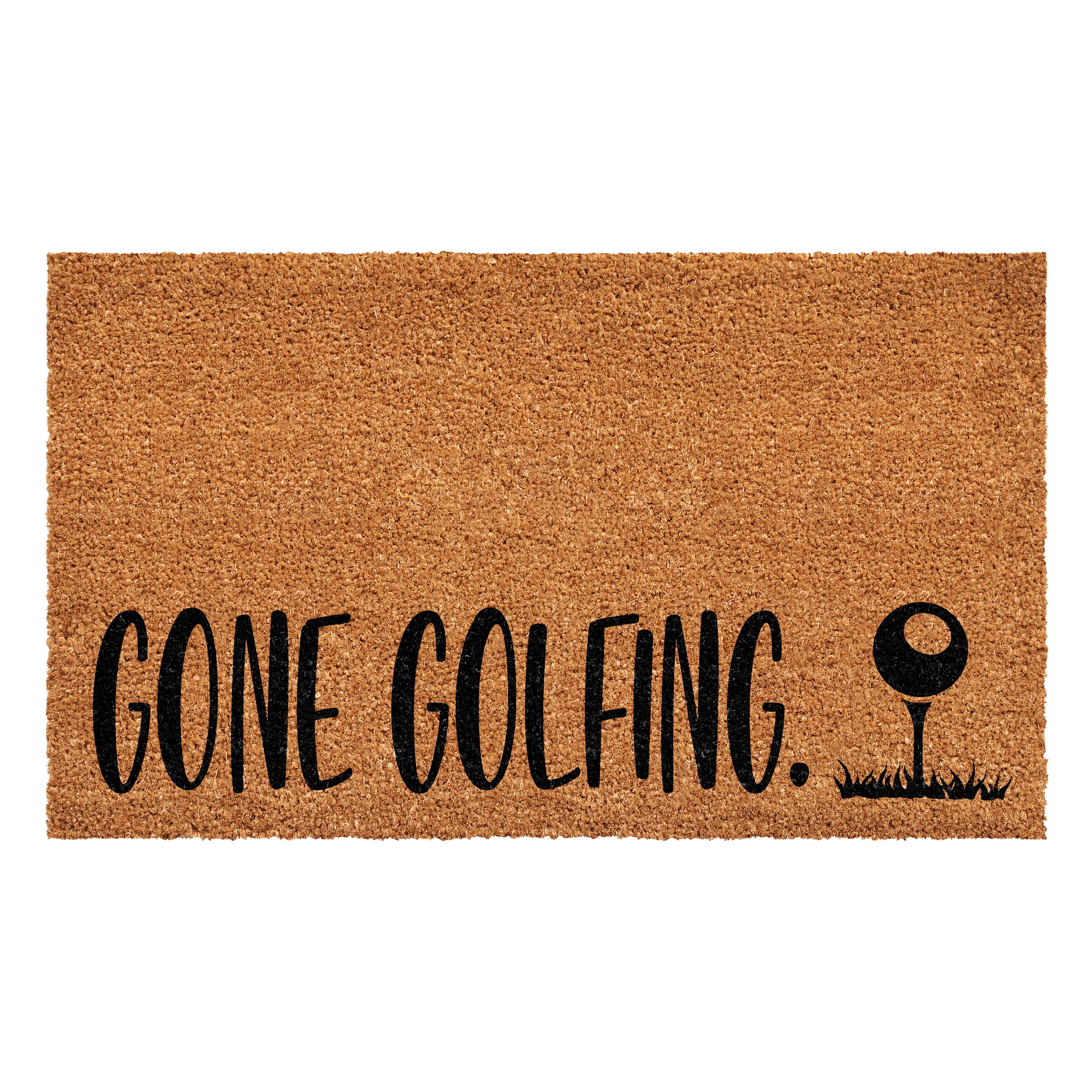Gone Golfing Natural Coir and Vinyl Outdoor Doormat
