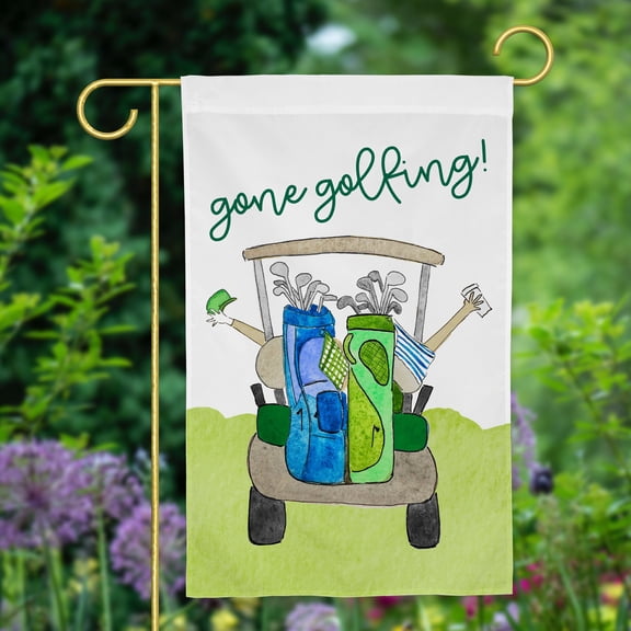 Gone Golfing Garden Flag Golf Garden Flag Golf Cart Yard Flag