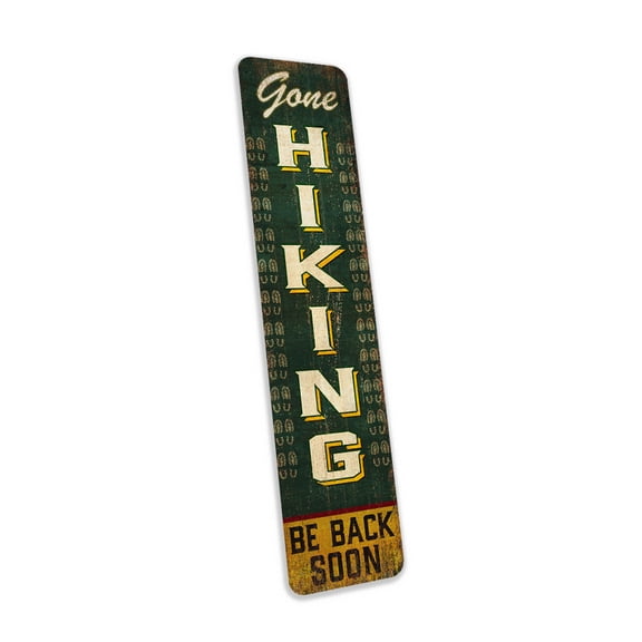 Gone Hiking Be Back Soon Sign Camping Sign Outdoor Décor Decorative Sign Gift 4x18 104182001036