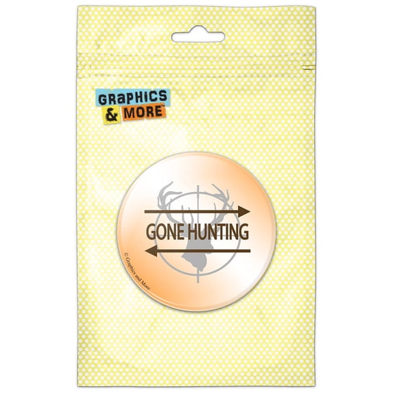 Gone Hunting Deer Elk Refrigerator Button Magnet