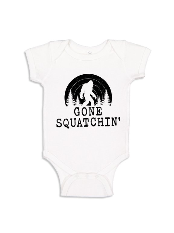 Gone Squatchin Baby Bodysuit One Piece 6 mo White