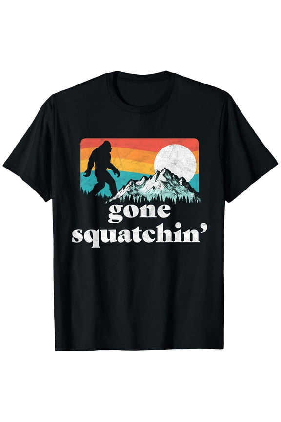 Gone Squatchin'! Funny Bigfoot Mountains T-Shirt T-Shirt