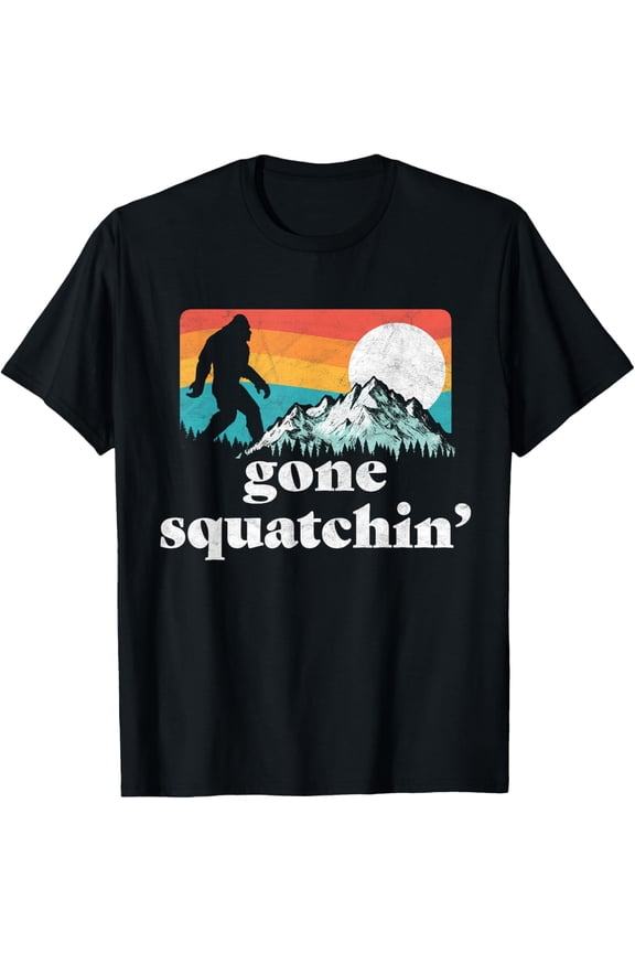 Gone Squatchin'! Funny Bigfoot Mountains T-Shirt T-Shirt