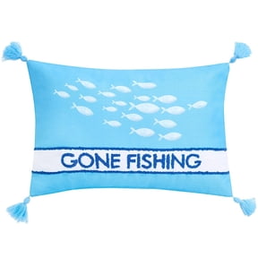 Gone to the Lake Embroidered Decorative Pillow