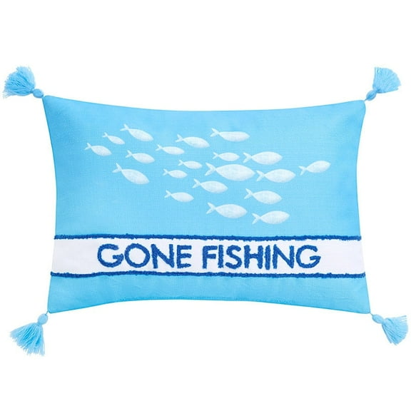 Gone to the Lake Embroidered Accent Pillows - Gone Fishing