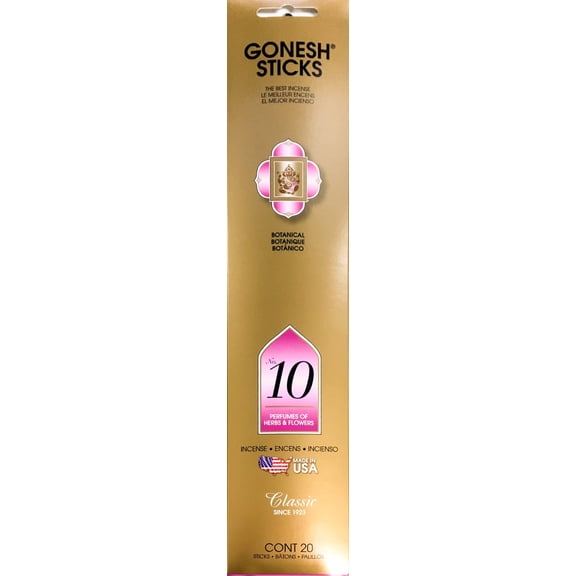 Gonesh Classic #10 Herbs & Flowers Incense 20 Sticks
