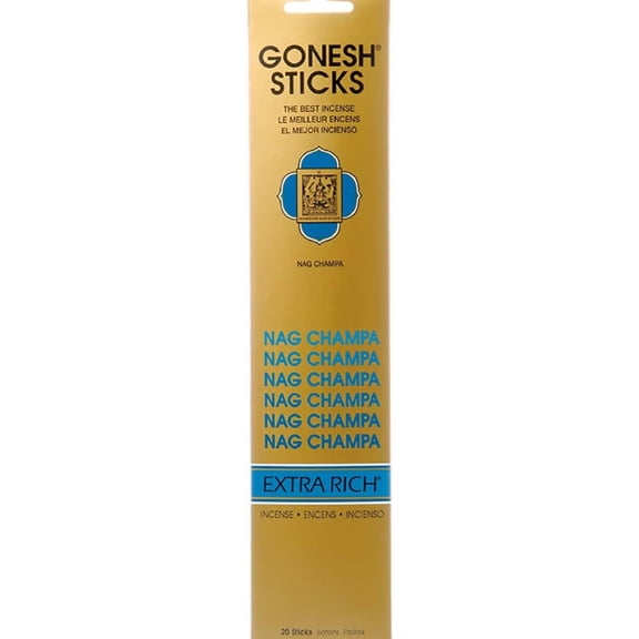 Gonesh Extra Rich Nag Champa Incense Sticks, 20/PK,Pack of 6