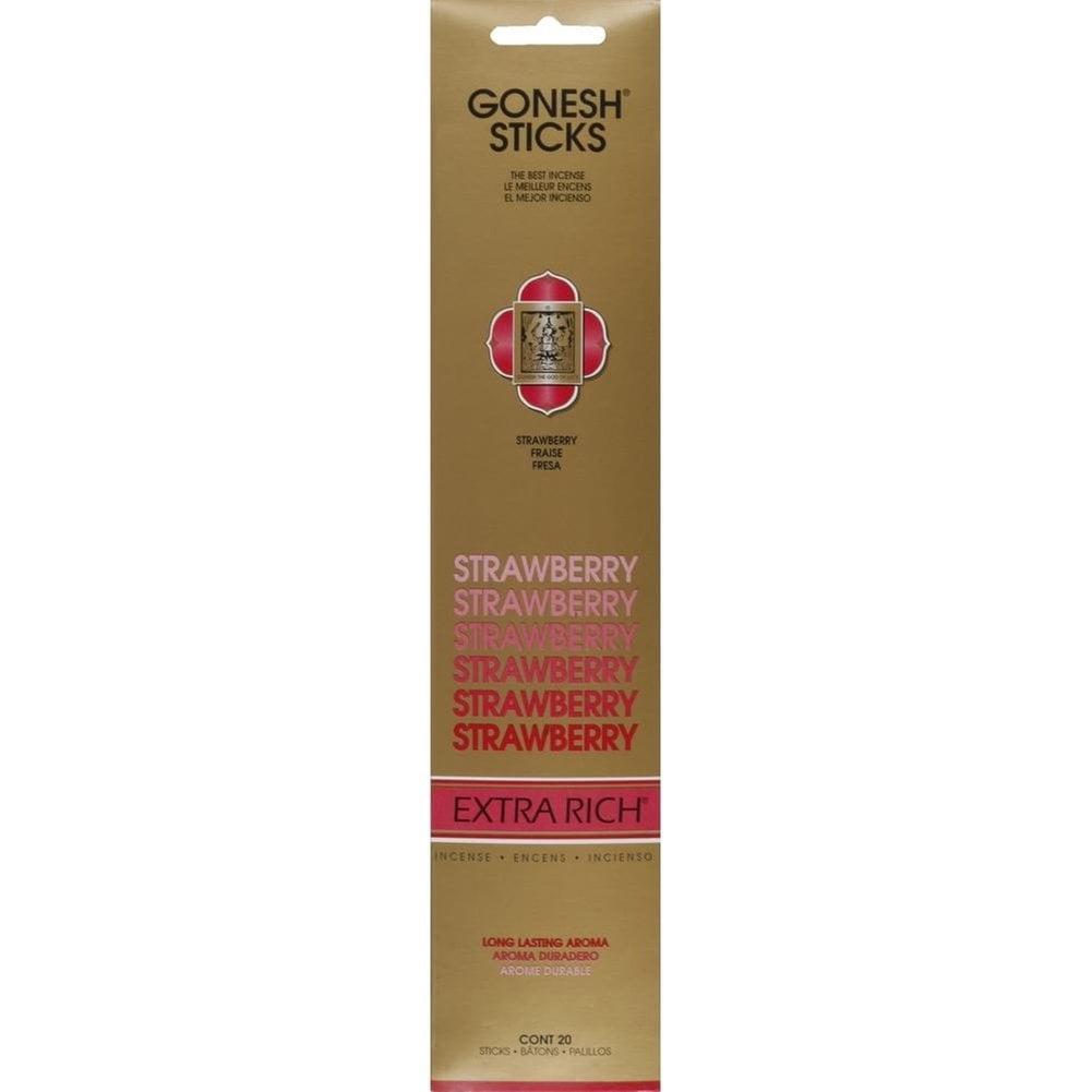 Gonesh Extra Rich Strawberry Incense Sticks, Pack of 6