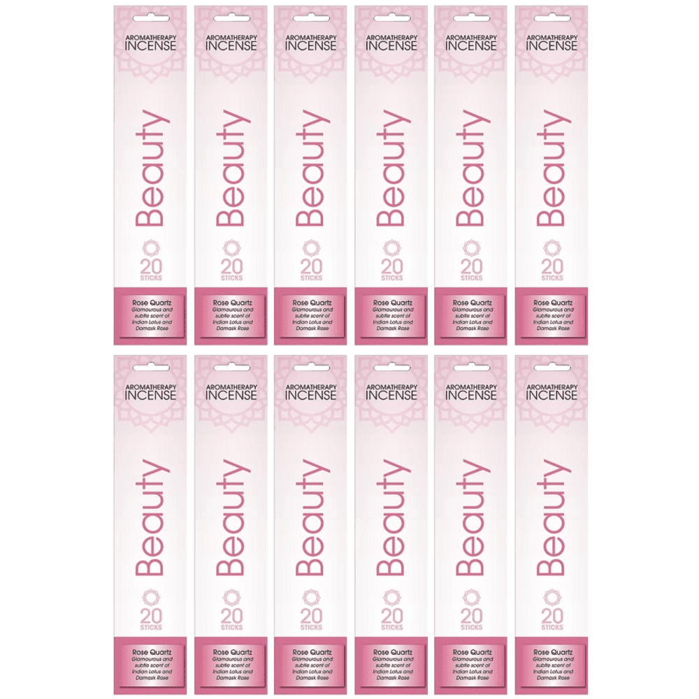 Gonesh Incense Sticks BEAUTY ROSE QUARTZ EXTRA RICH,2 Pack (160 Incense Sticks Total Count)