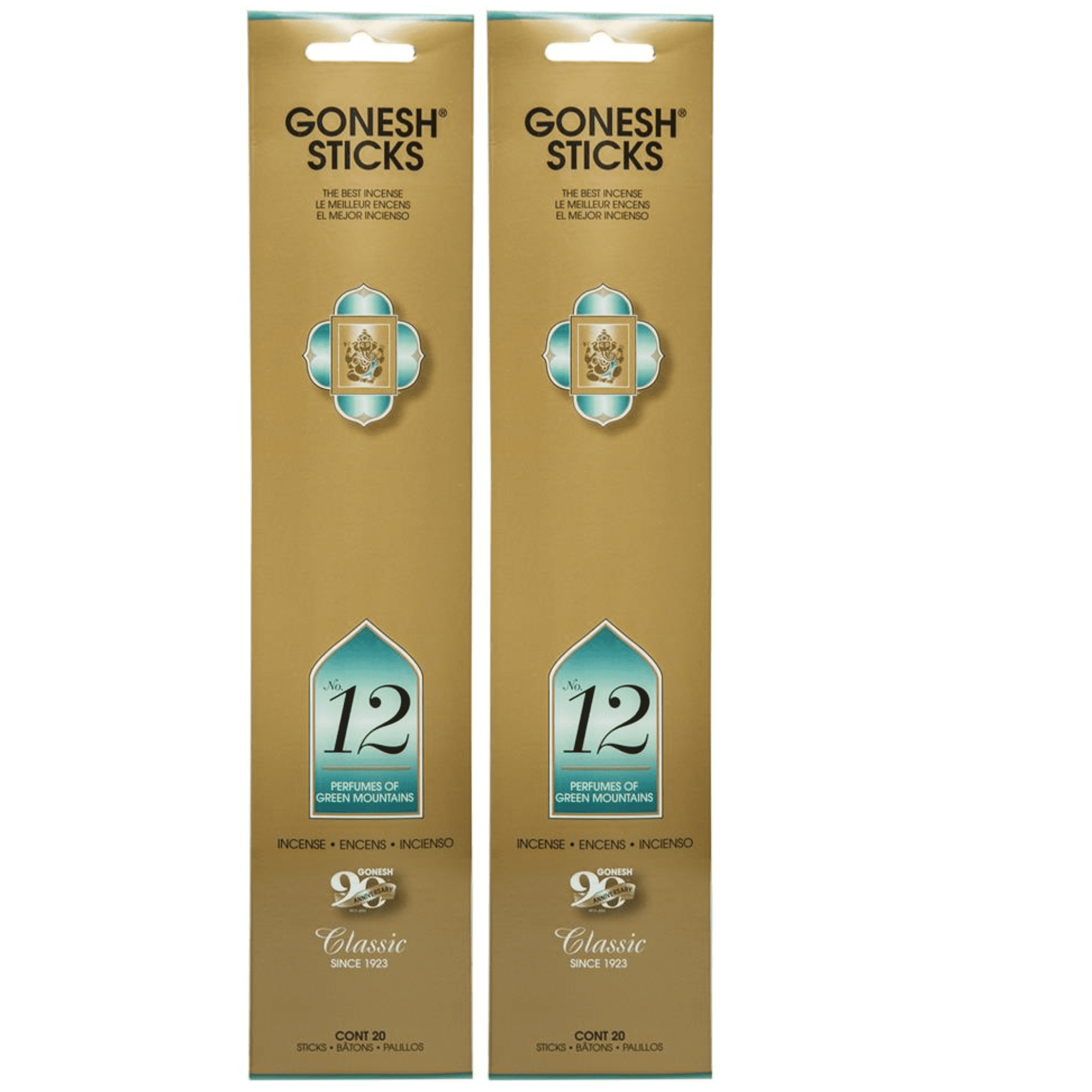 Gonesh Incense Sticks CLASSIC #12, 2 Pack (160 Incense Sticks Total Count)