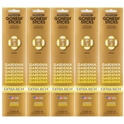 Gonesh Incense Sticks Extra Rich Collection - Gardenia 5 Packs 100 Total