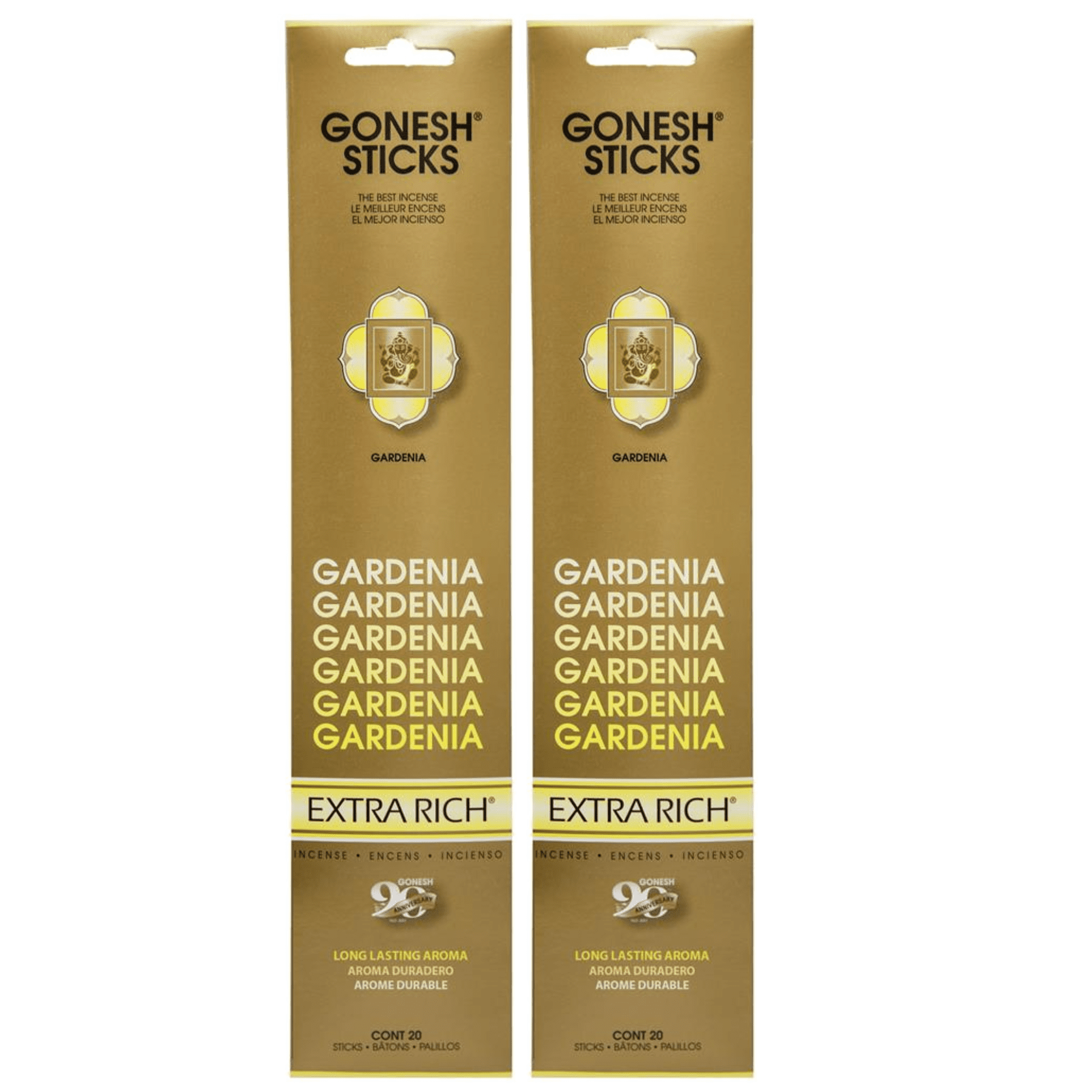 Gonesh Incense Sticks GARDENIA EXTRA RICH,2 Pack (160 Incense Sticks Total Count)
