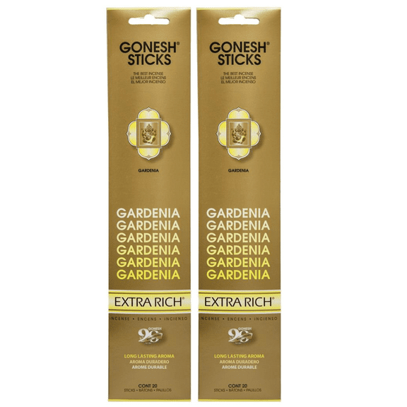 Gonesh Incense Sticks GARDENIA EXTRA RICH,2 Pack (160 Incense Sticks Total Count)