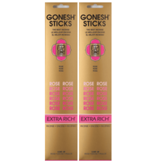 Gonesh Incense Sticks ROSE EXTRA RICH 2 Pack Sealed for Optimum Freshness (160 Incense Sticks Total Count)