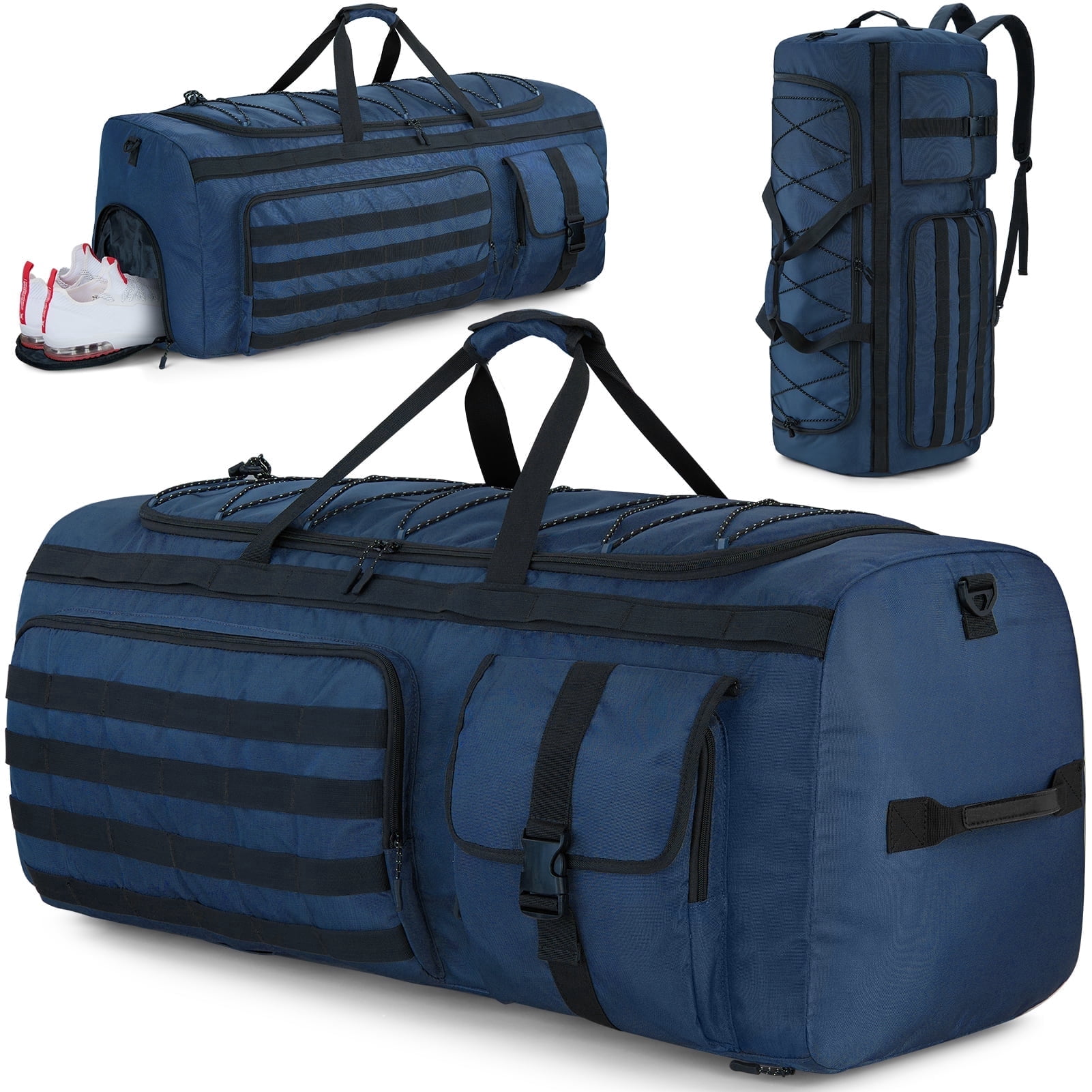 Gonex 130L Travel Duffel Bag for Men, 3 in 1 Extra Large Gym Bag Backpack with Shoes Compartment for Weekender Sports Workout
